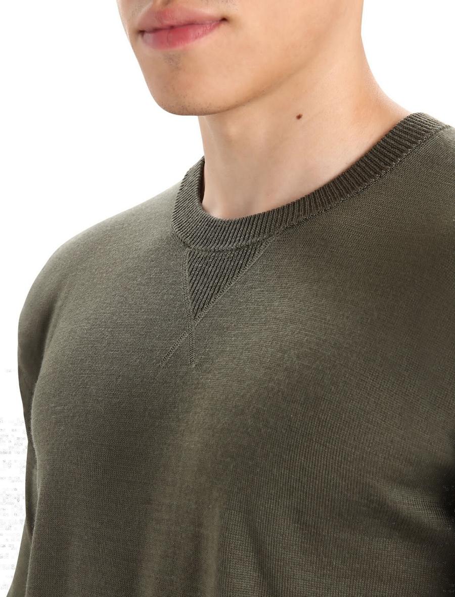 Chandails Icebreaker Cool-Lite™ Merino Nova Sweatshirt Homme Vert Olive | FR 1217XYUF